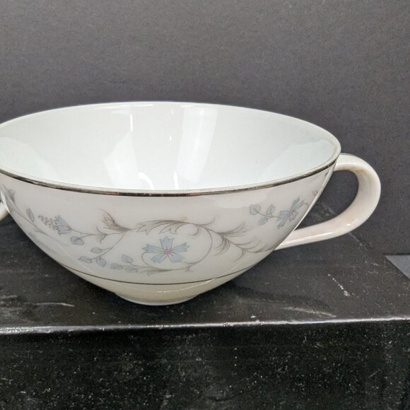 Fine China Japan Fairlawn Pattern 8603 Porcelain Flat 4 Oz Teacup Set of 4 - Picture 3 of 10